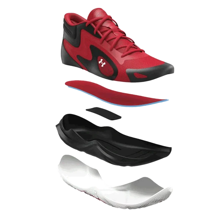 UAUnisexJet_25BasketballShoes Red color