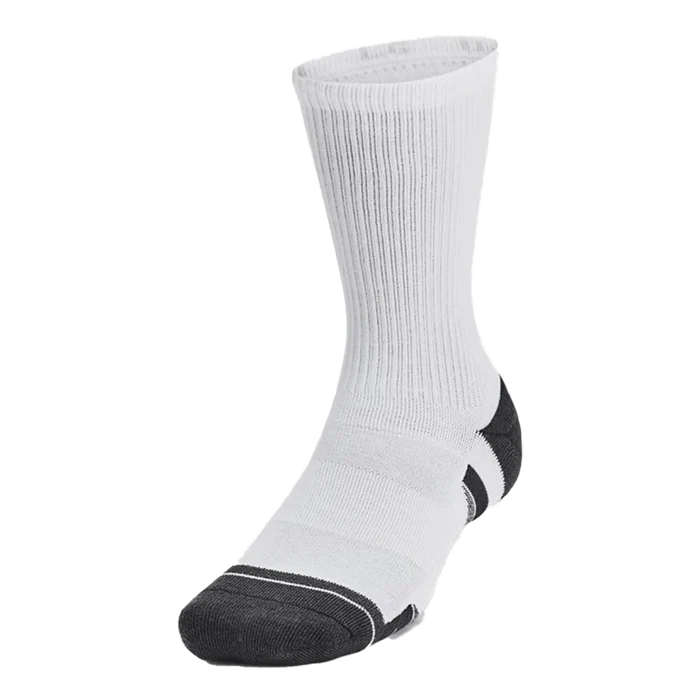 UA Unisex Performance Tech™ 6-Pack Crew Socks White Color