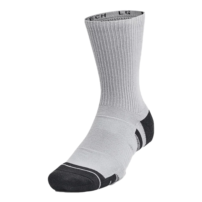 UA Unisex Performance Tech™ 6-Pack Crew Socks Grey Color