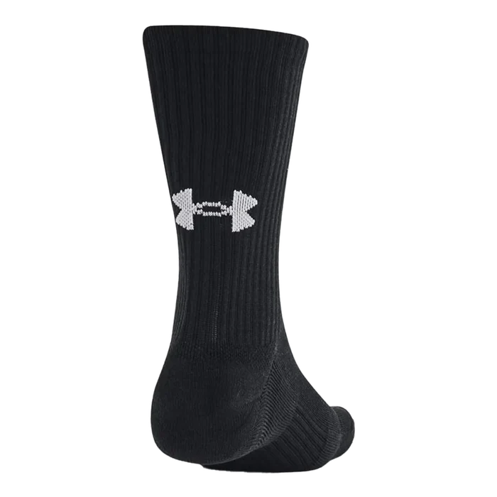 UA Unisex Training Cotton 6-Pack Crew Socks Black Color