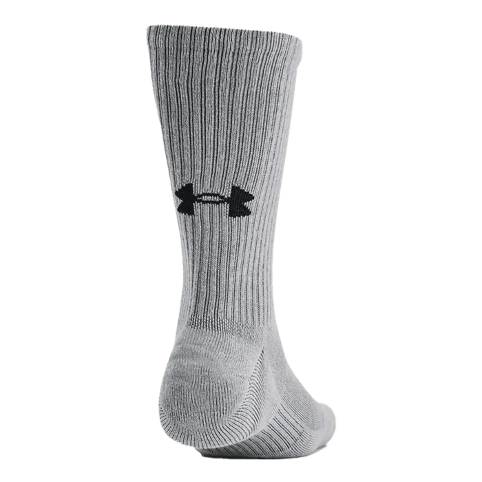 UA Unisex Training Cotton 6-Pack Crew Socks Grey Color
