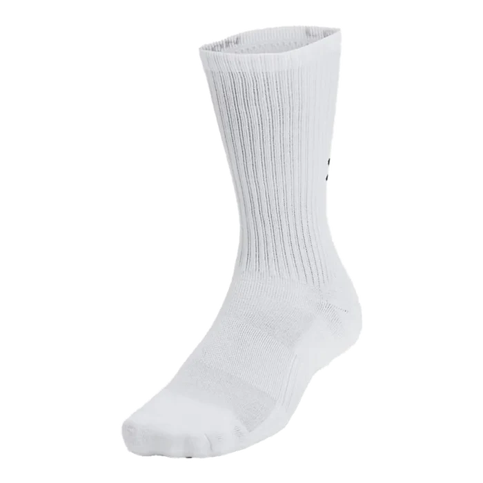 UA Unisex Training Cotton 6-Pack Crew Socks White Color