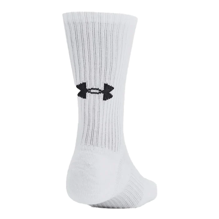 UA Unisex Training Cotton 6-Pack Crew Socks White Color