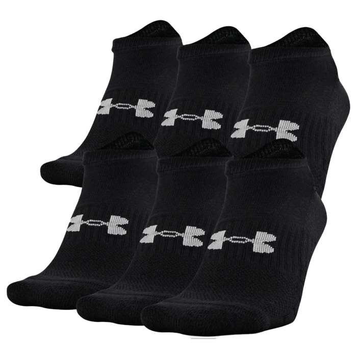 UA Unisex Training Cotton No Show 6-Pack Socks