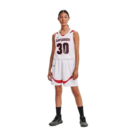 UA Women Fury II Basketball Sets- Jersey and Shorts White Color