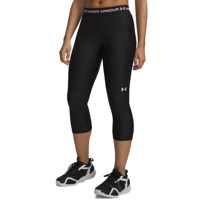 UA Women's HeatGear 3/4 Leggings black color