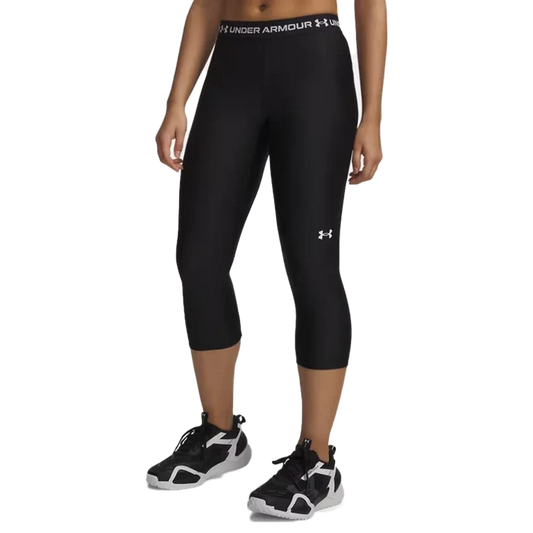 UA Women's HeatGear 3/4 Leggings black color