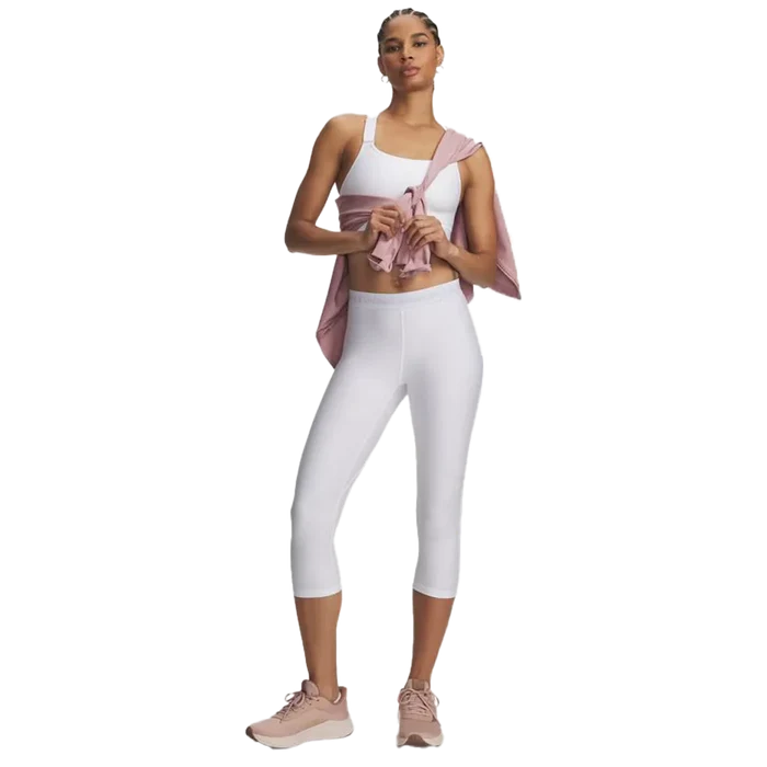 UA Women's HeatGear 3/4 Leggings white color