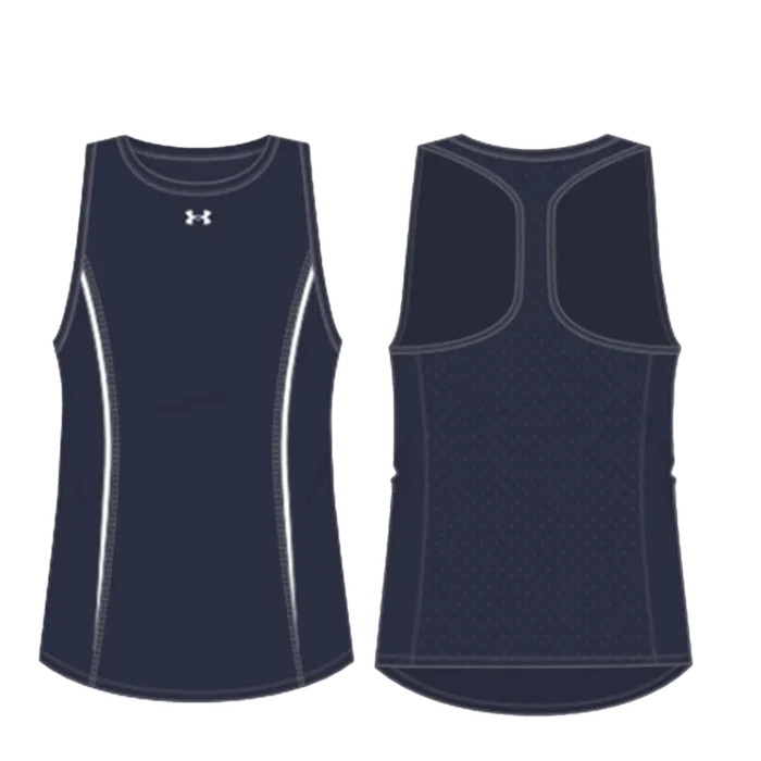 UA Women's Stock Tennis Tank Navy color