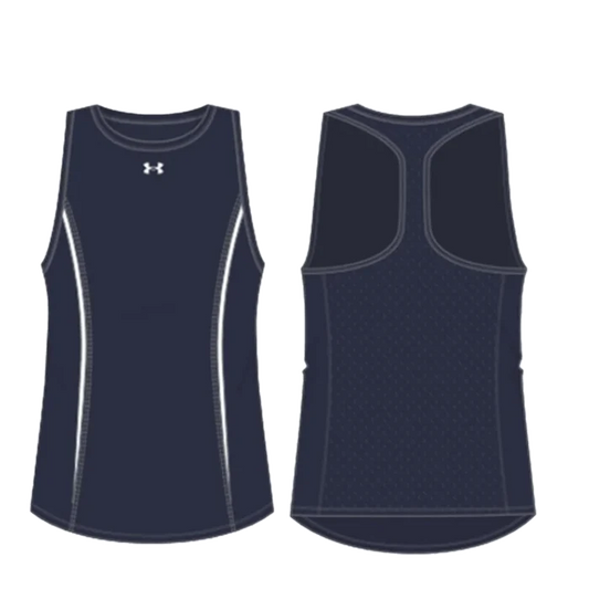 UA Women's Stock Tennis Tank Navy color