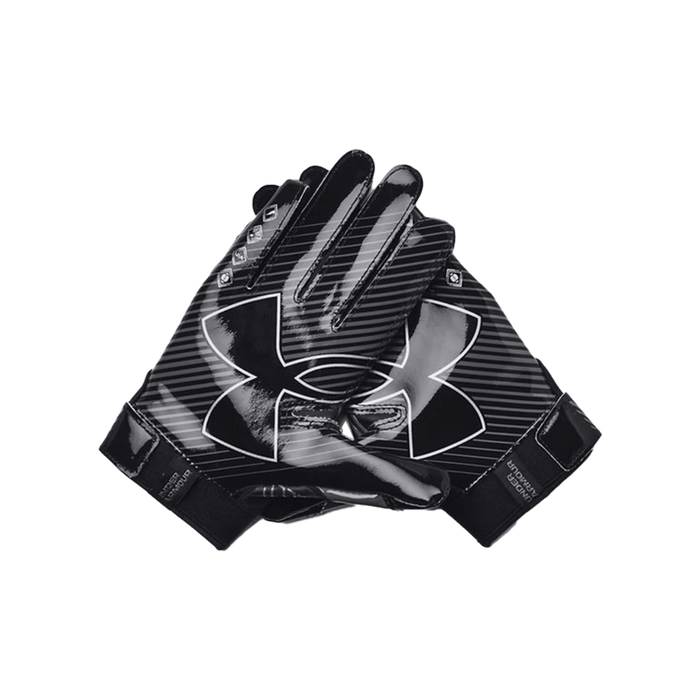 UA Youth Boy's F9 Nitro Football Gloves Black Color.