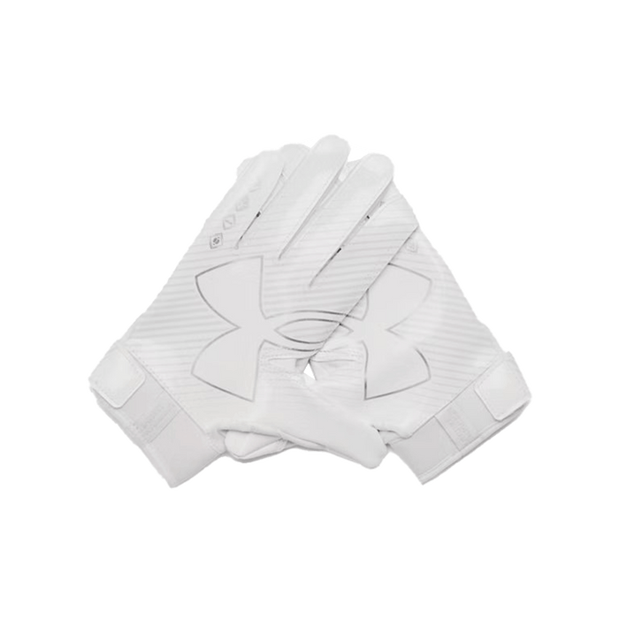 UA Youth Boy's F9 Nitro Football Gloves White Color.