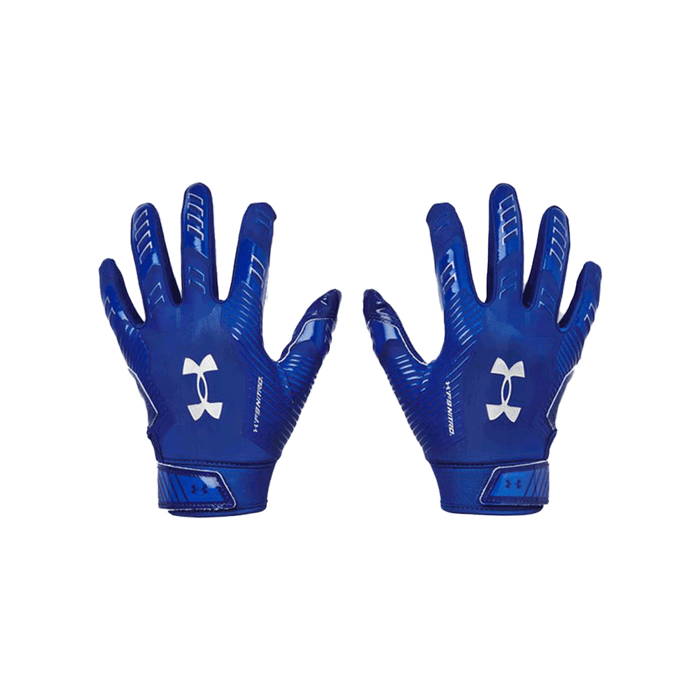 UA Youth Boy's F9 Nitro Football Gloves Blue Color.