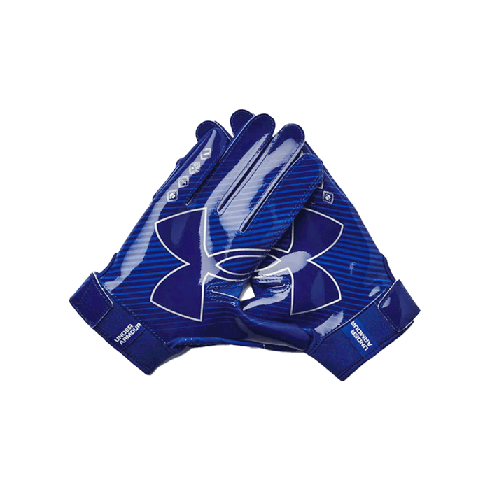 UA Youth Boy's F9 Nitro Football Gloves Blue Color.