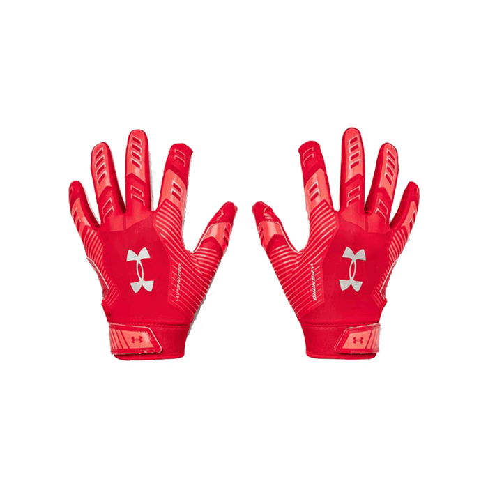 UA Youth Boy's F9 Nitro Football Gloves Red Color.