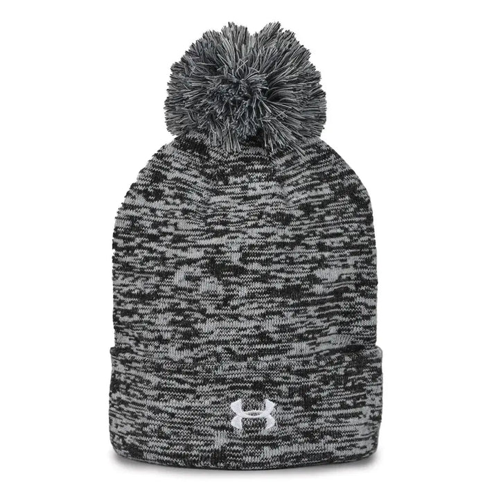 UAB432 Rollup Heather Knit Beanie Black Color.