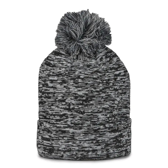 UAB432 Rollup Heather Knit Beanie Black Color.