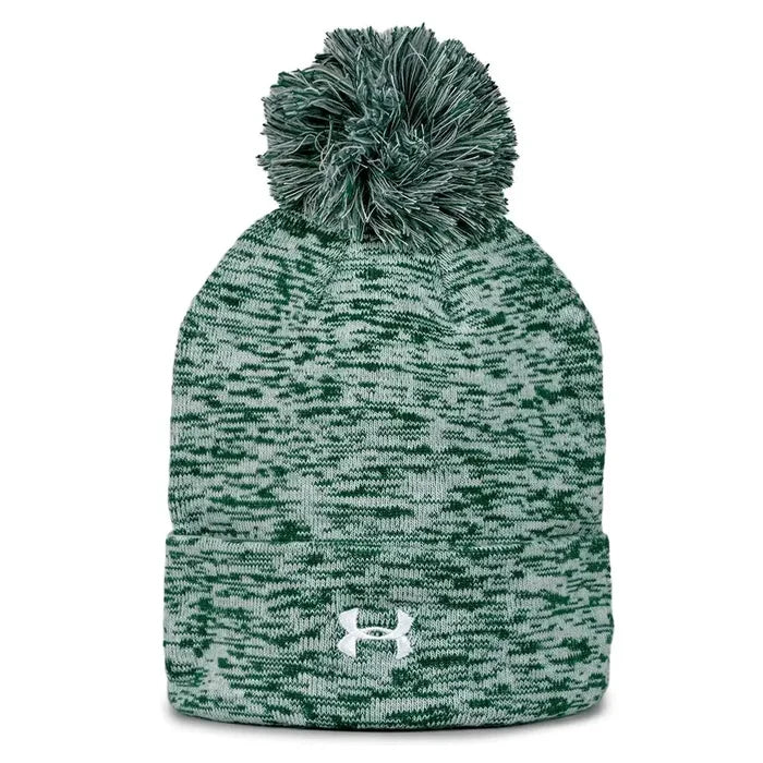 UAB432 Rollup Heather Knit Beanie Green Color.