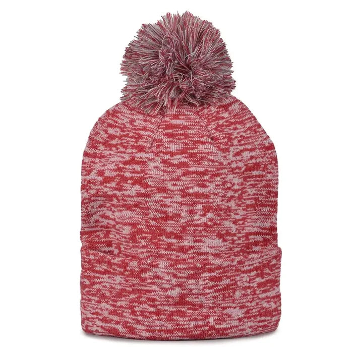 UAB432 Rollup Heather Knit Beanie Maroon Color.