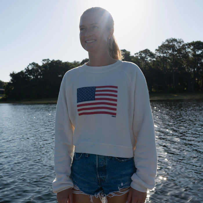 USA Flag Crewneck Sweatshirt