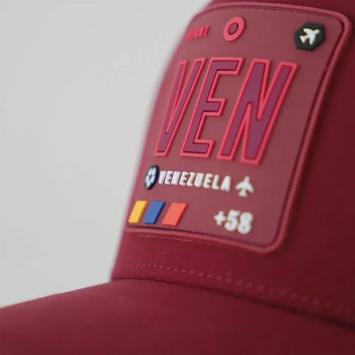 VEN - Venezuela Performance Hat Vinotinto color  Front  close view