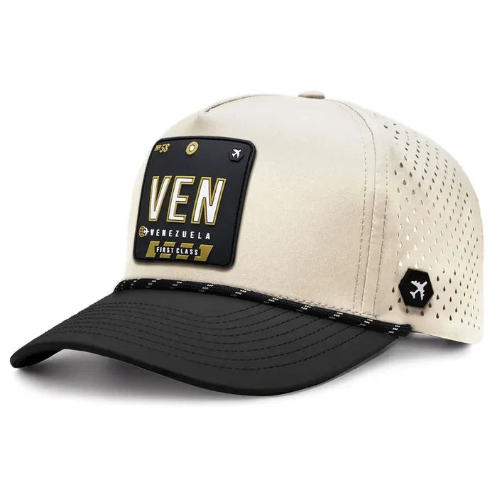 VEN - Venezuela Performance Hat Moonstone/Black color 3 Quarter front view