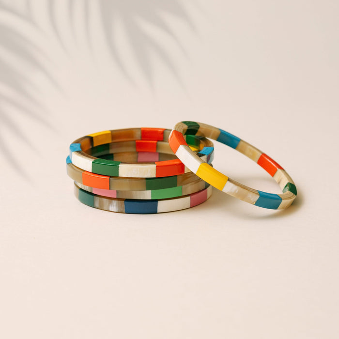 Watercolor Tile Bangle Set