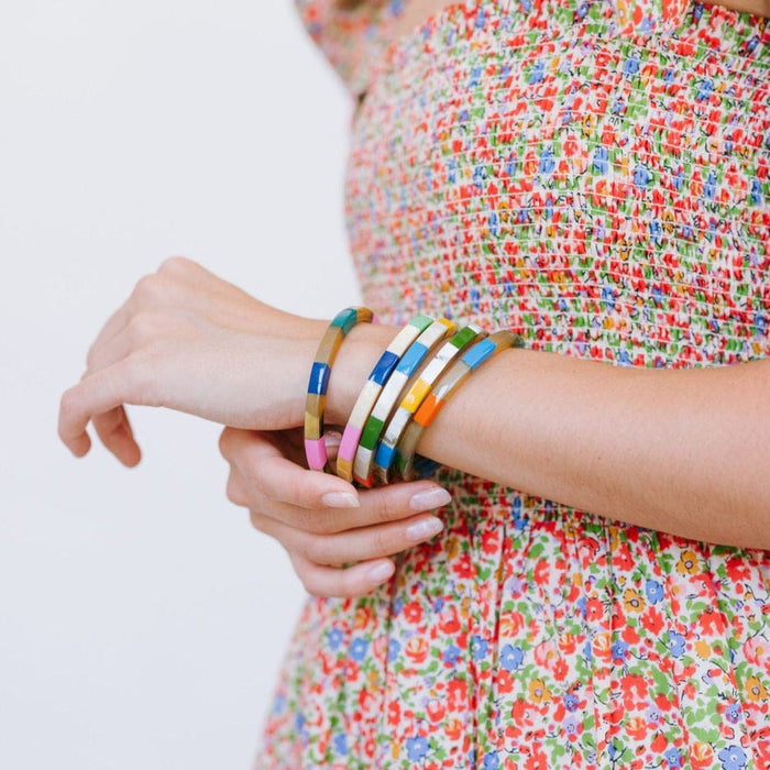 Watercolor Tile Bangle Set