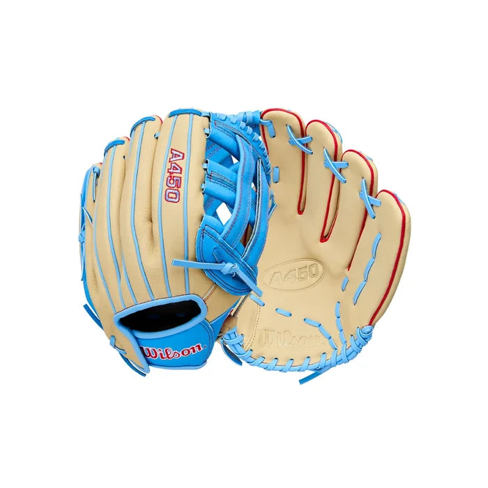 Wilson 2026 A450 12" Youth Baseball Glove Blue Color