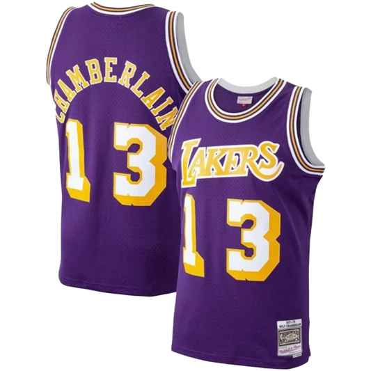 Wilt Chamberlain Los Angeles Lakers Mitchell & Ness Purple 1971-72 Hardwood Classics Swingman Jersey Purple color