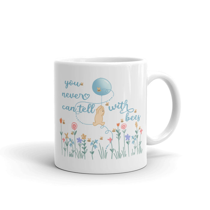 Winnie the Pooh Bees Spring Flower and Garden White glossy mug