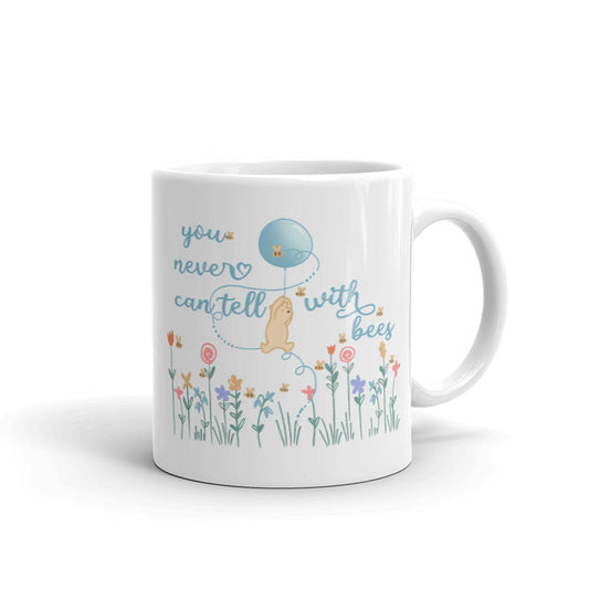 Winnie the Pooh Bees Spring Flower and Garden White glossy mug