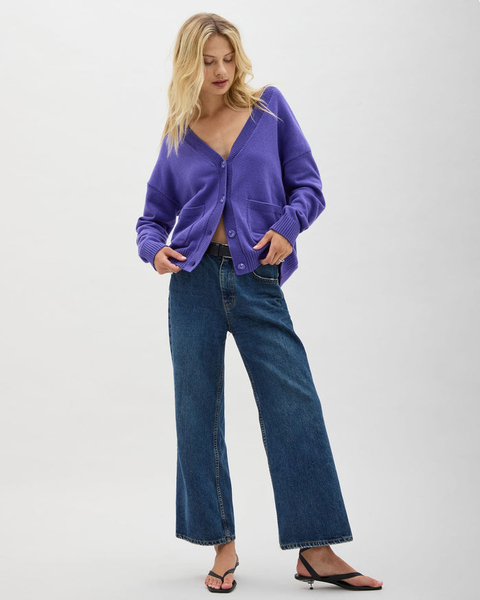 Women's Alexa Cardigan in Vintage Indigo (Blue) | Richer Poorer