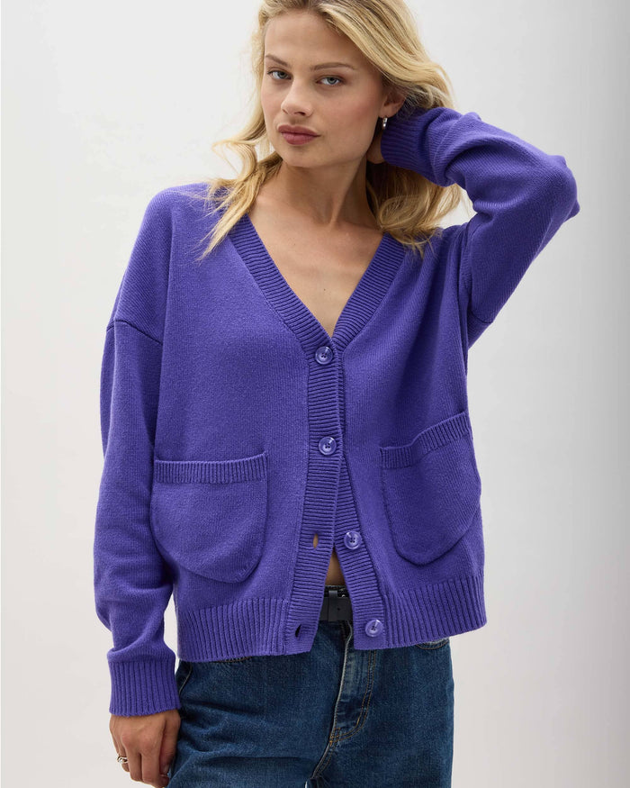 Women's Alexa Cardigan in Vintage Indigo (Blue) | Richer Poorer