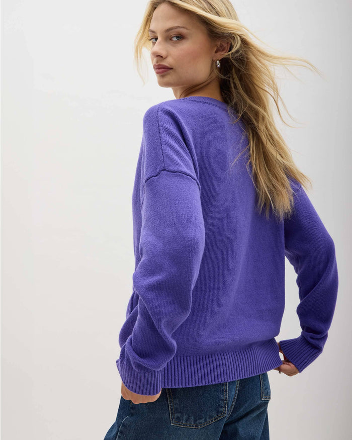 Women's Alexa Cardigan in Vintage Indigo (Blue) | Richer Poorer