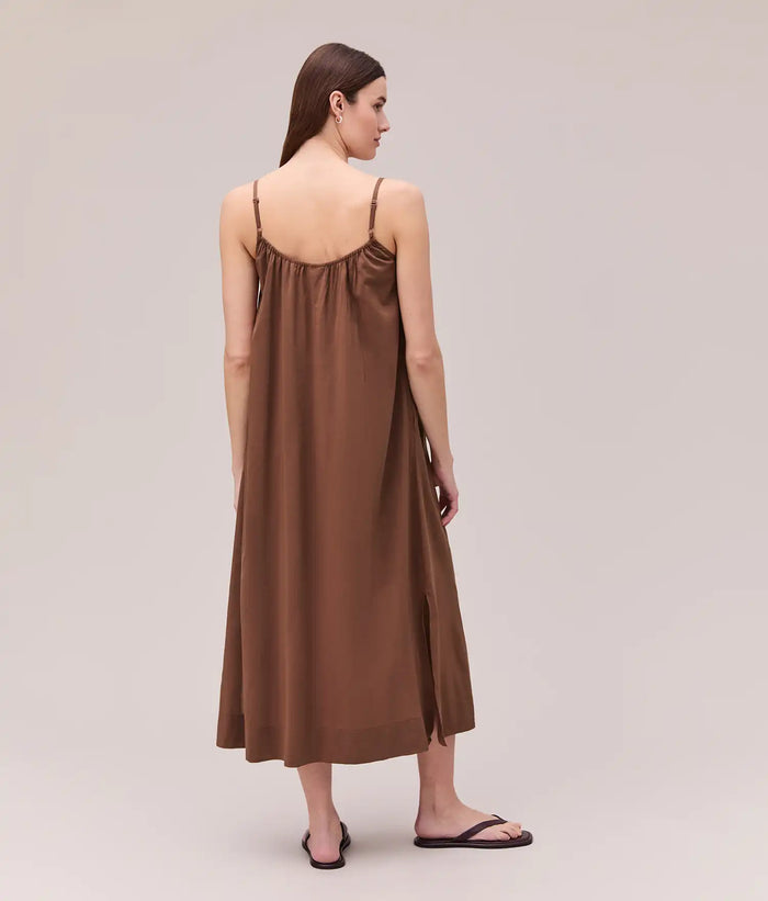 Womens Topanga Cotton Slip Dress - Brunette