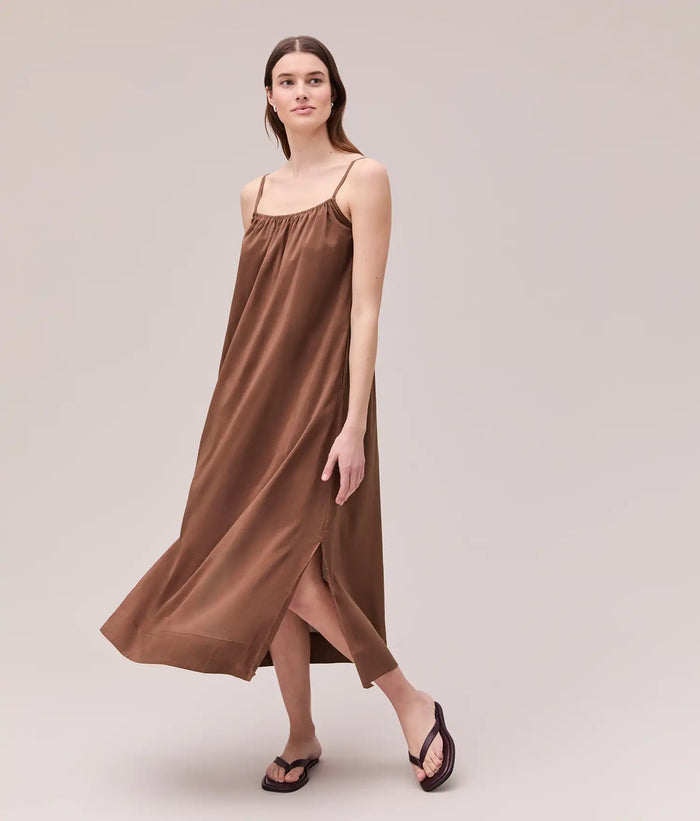 Womens Topanga Cotton Slip Dress - Brunette
