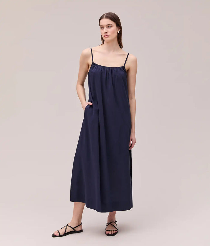 Womens Topanga Cotton Slip Dress - Evening Blue