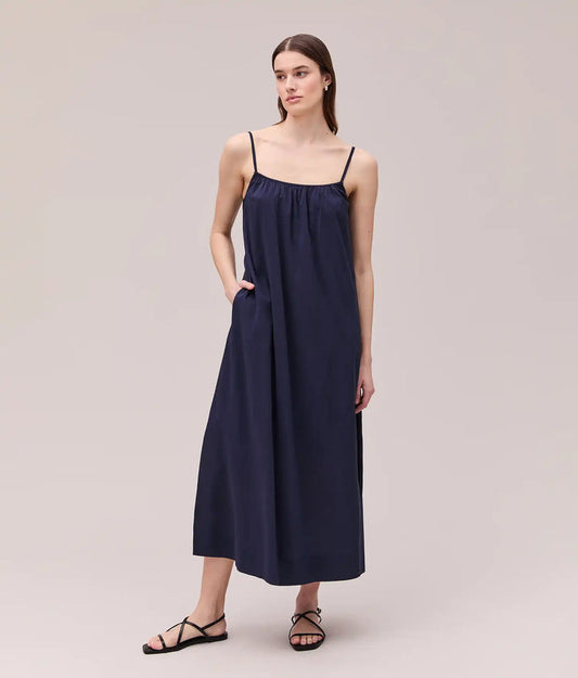 Womens Topanga Cotton Slip Dress - Evening Blue