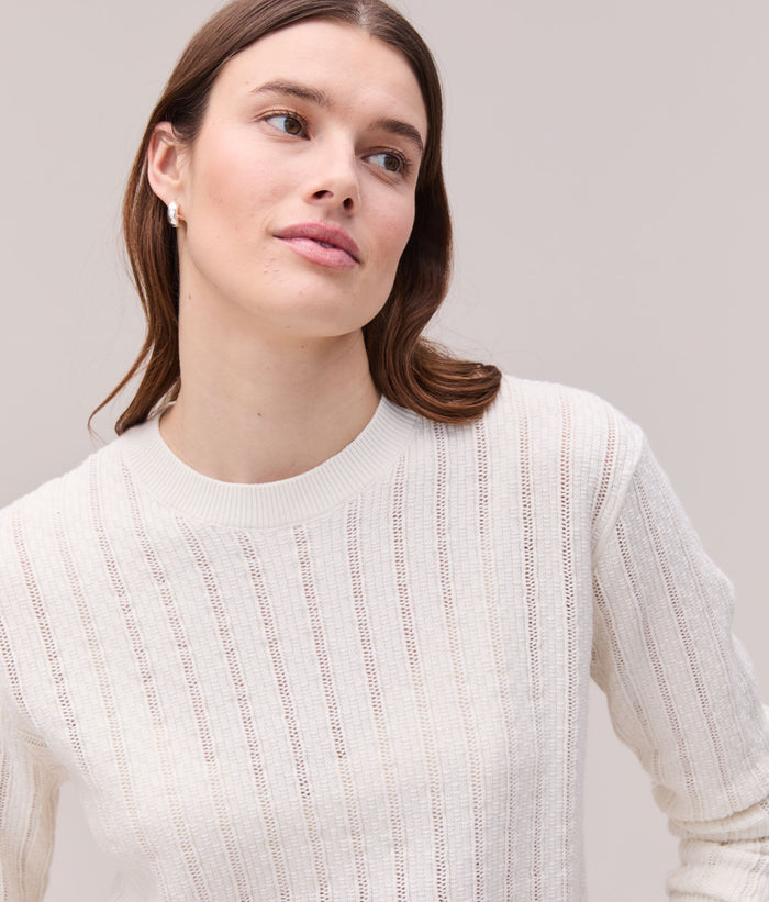 Womens Canyon Cotton Sweater | Coconut Milk