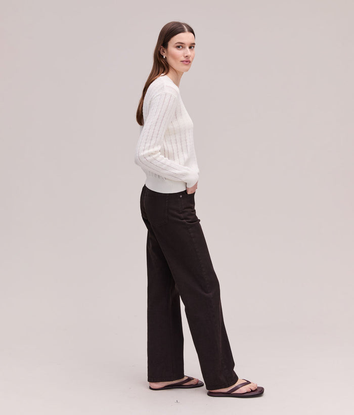 Womens Canyon Cotton Sweater | Coconut Milk