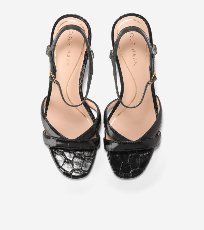 Women's Constantina Sandals-Black Croc Print