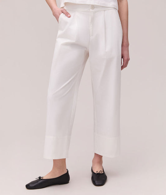 Womens Cotton Poplin Street Pant | Coconut Milk