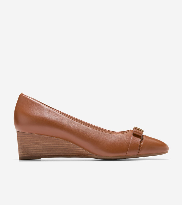 Women's Go-To Malta Bow Wedges-British Tan