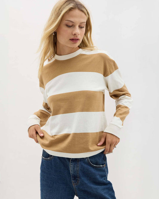 Women's Rugby Pullover in Khaki Rugby (Tan) | Richer Poorer