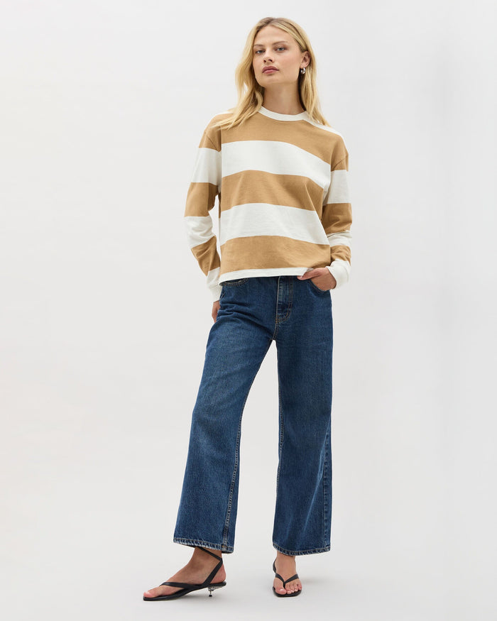 Women's Rugby Pullover in Khaki Rugby (Tan) | Richer Poorer