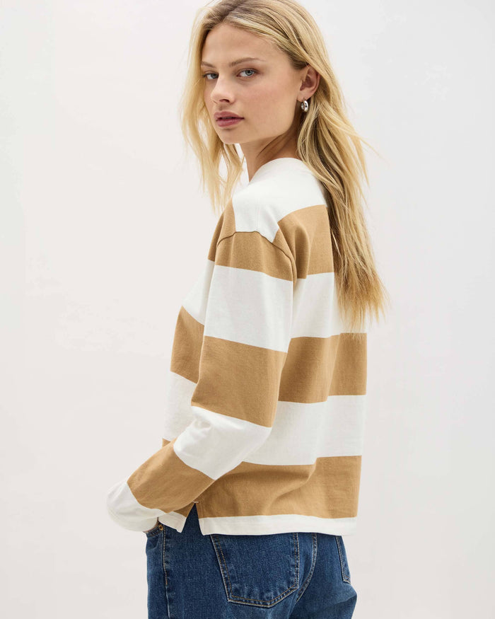 Women's Rugby Pullover in Khaki Rugby (Tan) | Richer Poorer