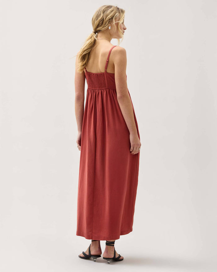 Women's Linen Maxi Dress in Dried Sage | Richer Poorer