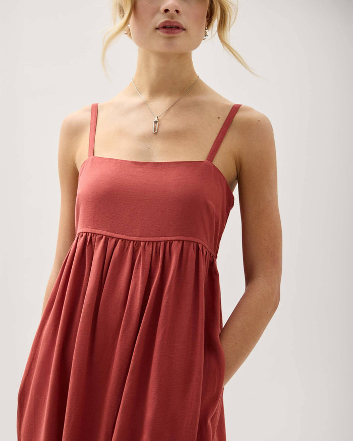 Women's Linen Maxi Dress in Dried Sage | Richer Poorer