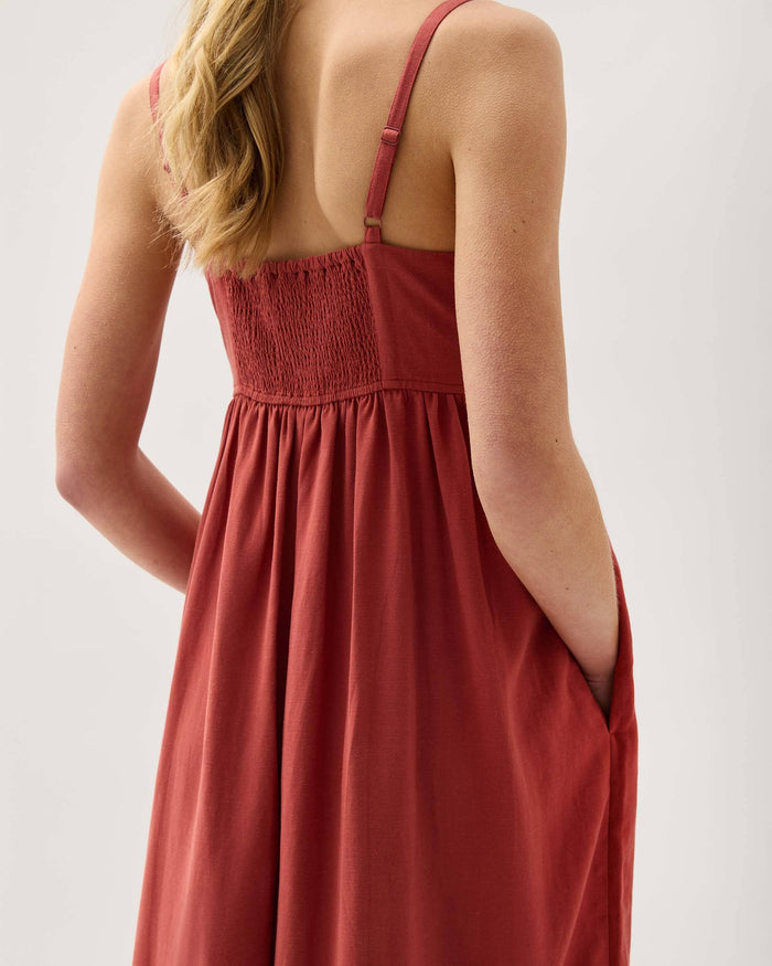 Women's Linen Maxi Dress in Dried Sage | Richer Poorer